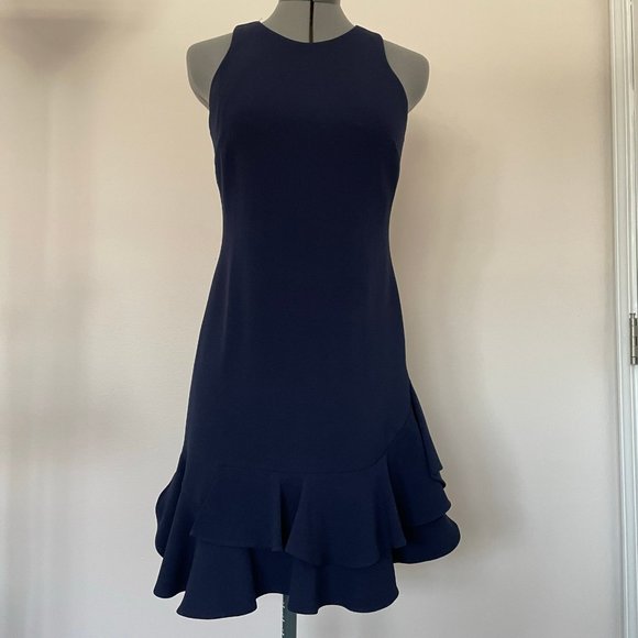 Cynthia Rowley fit-and-flare navy dress - Picture 1 of 14